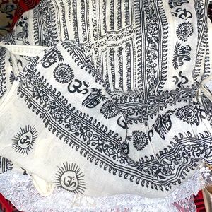 Black and white boho scarf